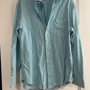 Izod Teal Checkered Men's Shirt